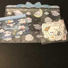 Sanrio Japan Cinnamaroll 50 Sticker Bundle w/ Zippy Pouch  PushZip Bag