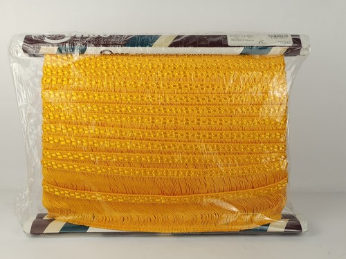 Vintage Conso Upholstery Trim 2" Heavy Chainette Fringe 18 YARDS Flag Gold D13 - Picture 2 of 20