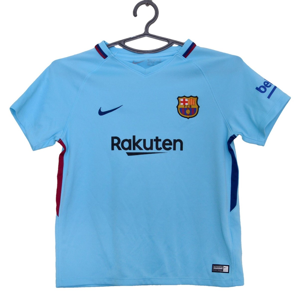 FC Barcelona Nike サッカーシャツ US Sサイズ相当 BARCELONA SPAIN 2017/2018 AWAY FOOTBALL SHIRT NIKE 7-8 YEARS