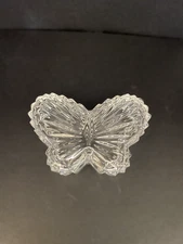 **Vintage* Rare* Gorham Clear Glass Butterfly Trinket Dish w/ Lid**