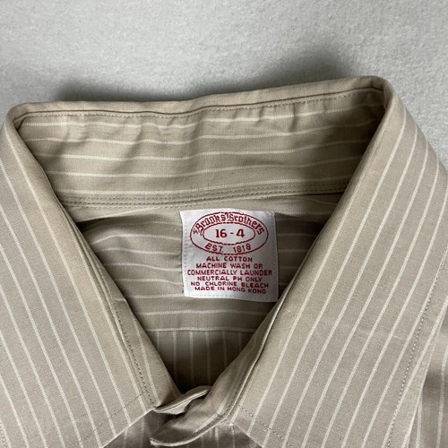 Brooks Brothers Herren geknöpftes Hemd Größe 16-4 grau gestreift Langarm - Bild 2 von 14