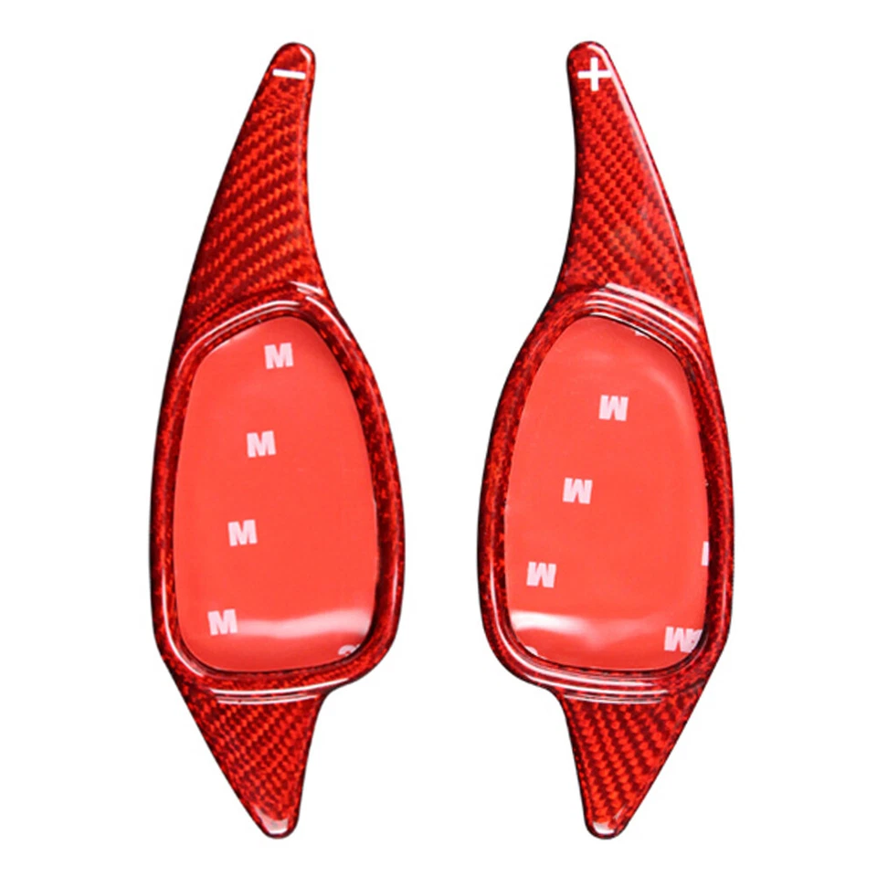 Steering Wheel Shift Paddle For Audi A5 S3 S4 S5 S6 SQ5 RS3 RS4 Carbon Fiber Red - Image 2 of 4