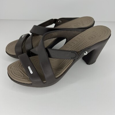 Crocs Cyprus IV  Slip-On Sandal Heels Womens Size 9 Strappy Open-Toe Shoes