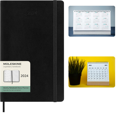 Moleskine Wochenplaner Mit Platz Für Notizen, 12 Monate 2024, Agenda 2024, Large
