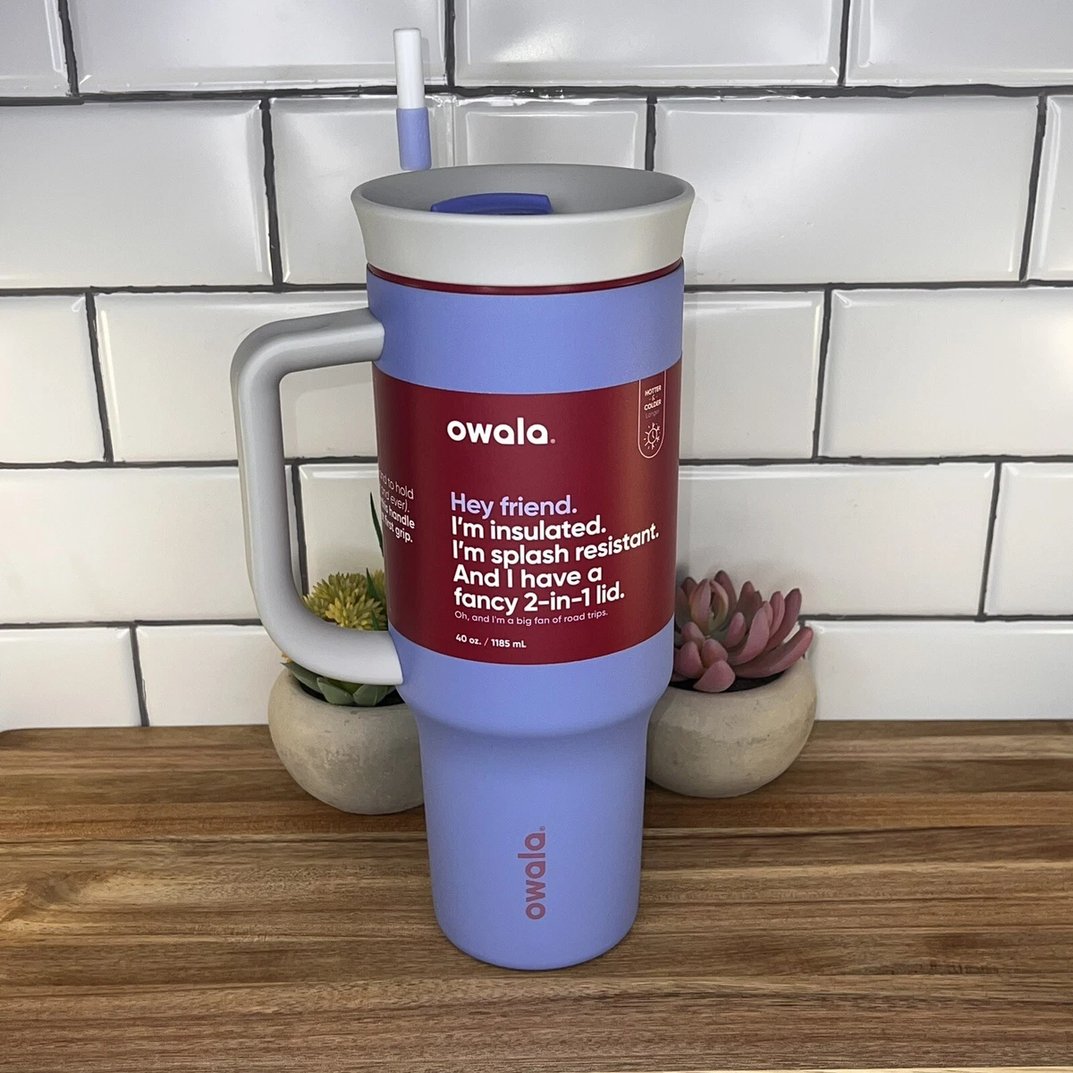 New Owala 40oz Big Handle Tumbler W/ Straw and 2-in-1 Lid