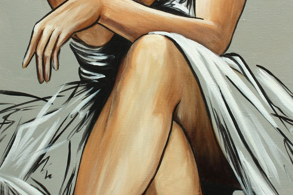 ORIGINAL Acryl Bild Gemälde Frau Abstrakt Malerei Kunst Modern Erotik HANDGEMALT - Bild 2 von 4