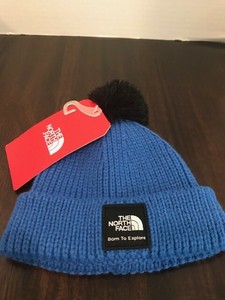 the north face infant baby box logo pom beanie