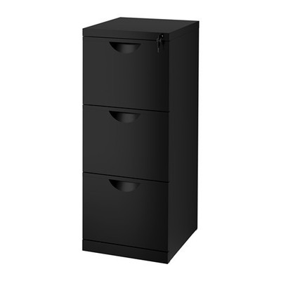 Large Erik A4 File Metal Cabinet Black Colour 3 Drawers Filing
