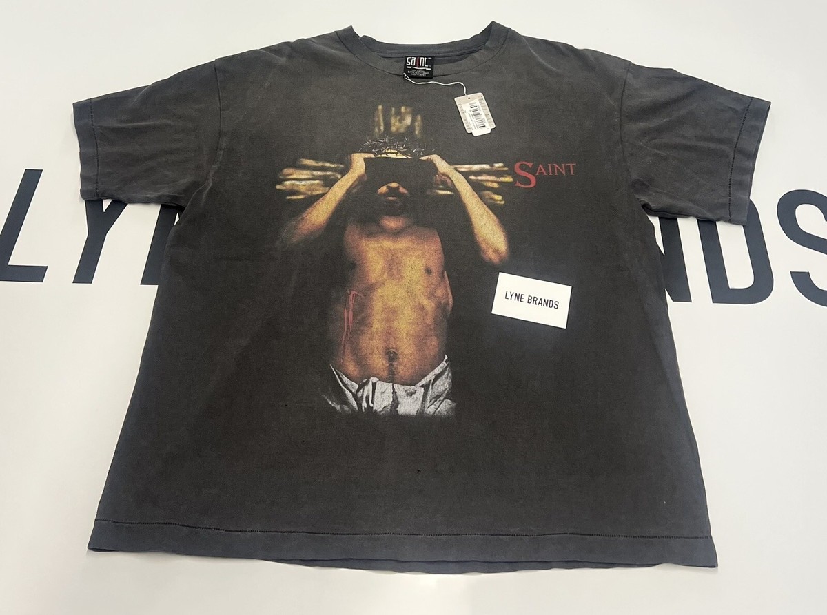 SAINT MICHAEL / SAINT MXXXXXX 'We Live Hell' Black Print T-Shirt