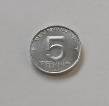 NRD: 5 fenigów 1952 A, J. 1506, prawie stempel połysk, RZADKI