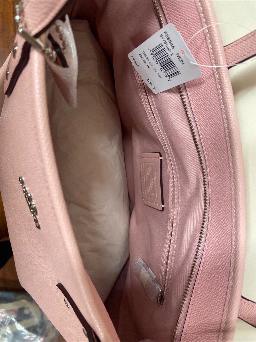 Coach F58846 Crossgrain City Zip Top Tote Handbag - Blush2 for