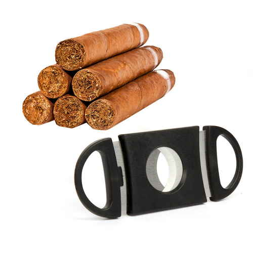 Pocket Cigar Cutter Stainless Steel Double Blade Guillotine Knife Scissors Black - Picture 12 of 15