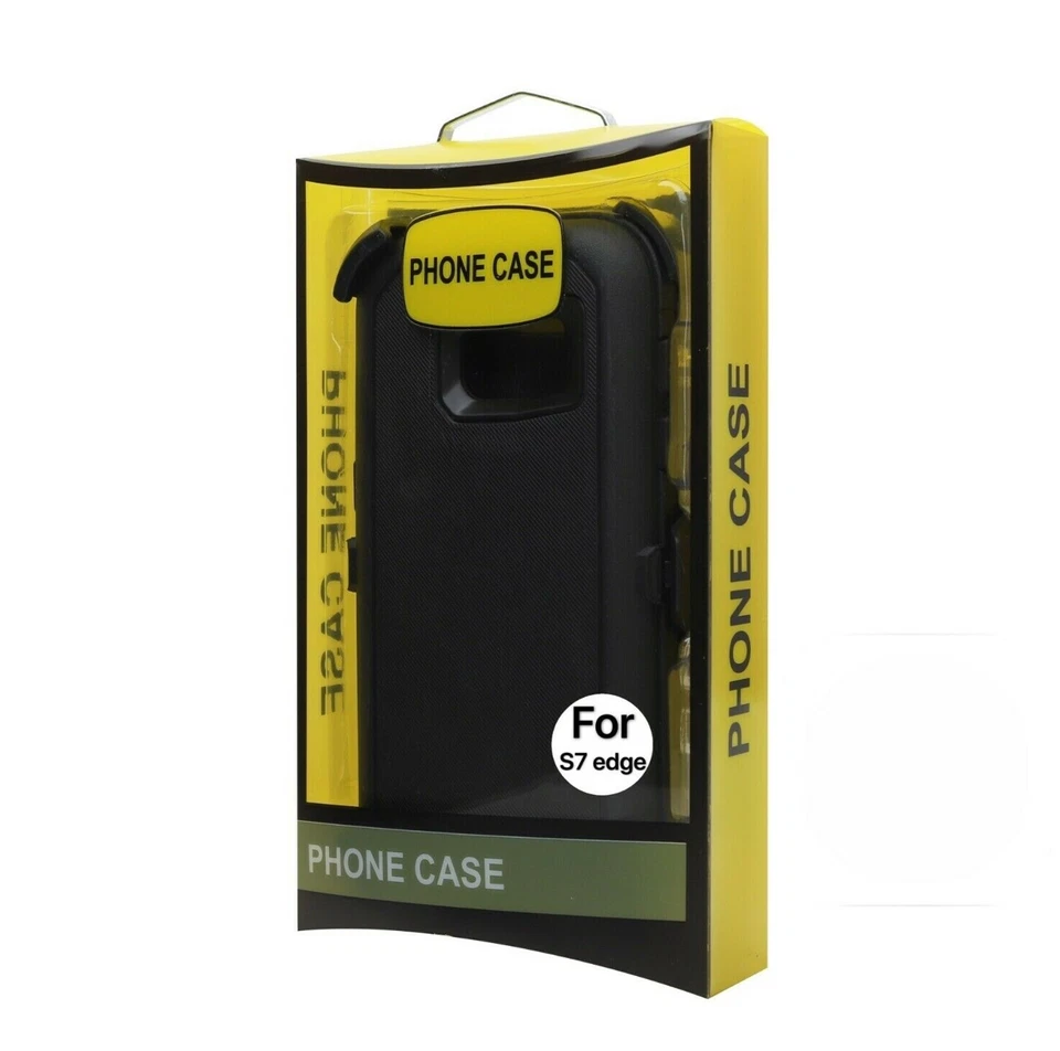 Funda con pantalla para Samsung Galaxy S7 con clip para cinturón se adapta a defensor) negra Foto 4 de 4