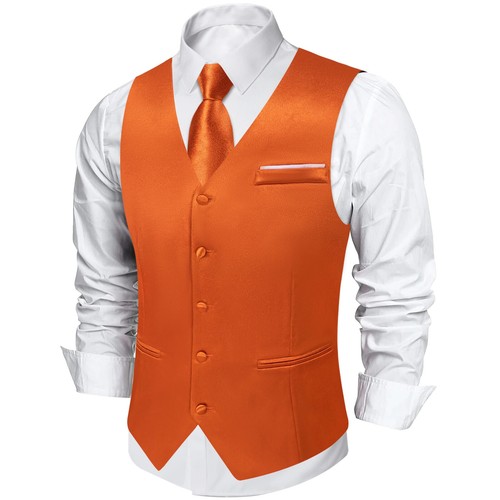 4Pcs Men's Champagne Suit Vest with 8cm Neck for Wedding Prom Groom Waistcoat - Picture 31 of 52