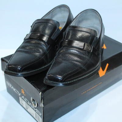 Stacy Adams Black Loafers in Original Box Stacy Adams Swenson Weave Slip-On Smoking Loafers, Black  main image 3