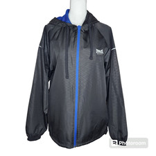 Everlast Sport Women's Black Blue Zip-up Windbreaker Jacket Size Small