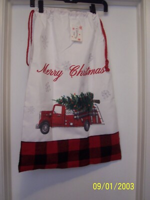 Merry Christmas Drawsting Cloth Bag Sack Tote For Gifts New Approx. 19'' X 28''