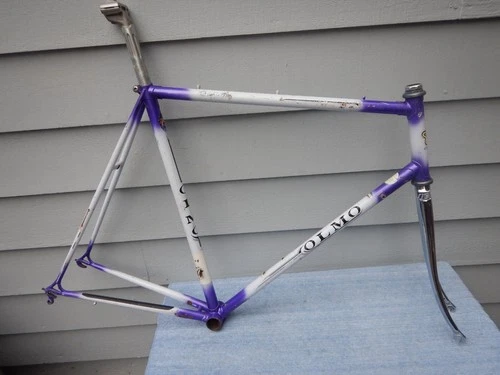 59cm Olmo Vintage Road Bike Frameset Purple w/ Fork Lugged Butted w/Extras Italy