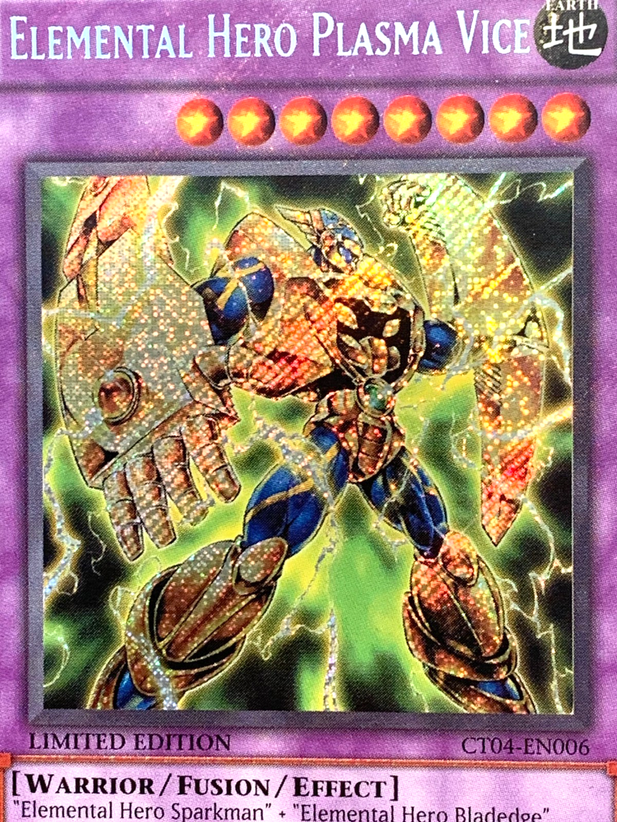 yugioh Elemental Hero Plasma Vice CT04-EN006 Secret Rare Limited