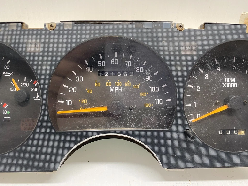 1990 PONTIAC GRAND AM SPEEDOMETER INSTRUMENT CLUSTER - OEM 257-01493 - Image 4 of 4