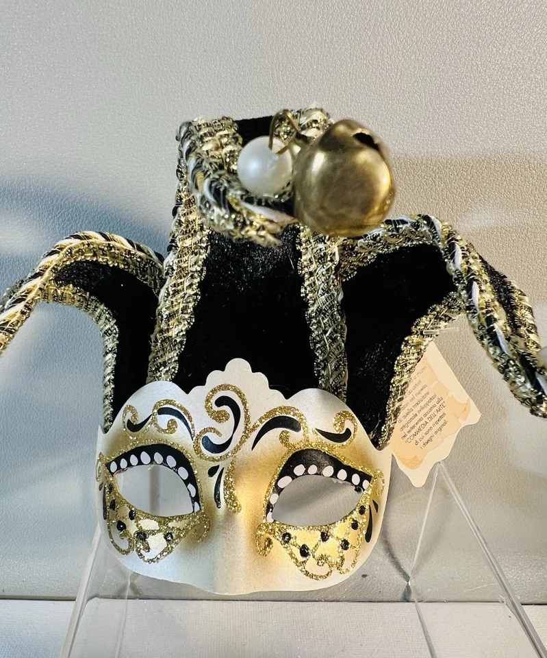 Set Of 2 LA MASCHERA DEL GALEONE- Authentic Miniature Mask Handmade In Venice - Image 3 of 4