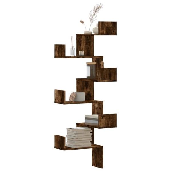 Wand-Eckregal RäUchereiche 45X45X147 Cm Holzwerkstoff-image
