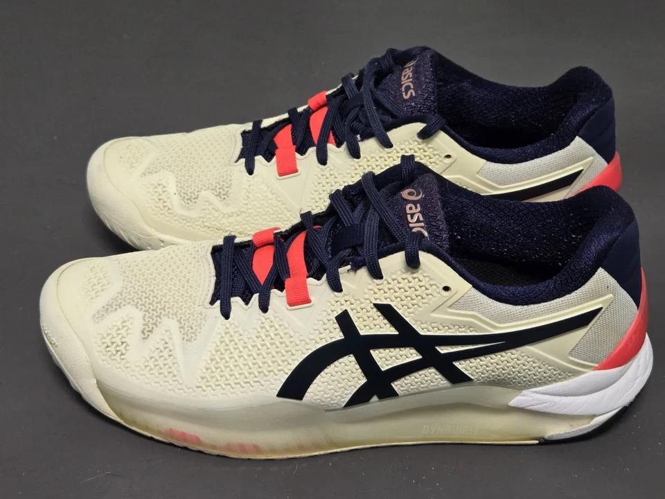 Asics Womens Gel Resolution 8 1042A072 White Blue Tennis Shoes Sneakers Size 8.5 - Image 2 of 4