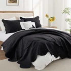 Queen Bedspread Set Floral Pattern Quilt Soft Reversible Coverlet for All Season