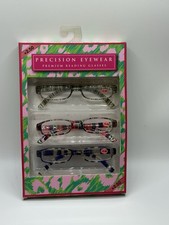 Precision Eyewear 2.50 Premium Reading Glasses 3 Pair Floral Print Box