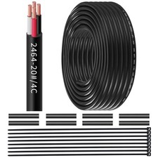 20 Gauge Wire 4 Conductor Electrical UL2464 25Ft 20/4 Low 25FT, Black