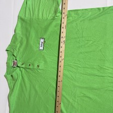 Oneita Power T, VTG, USA, Microsoft Shirt, Send, 1/4 Buttoned, Green, Male, XL
