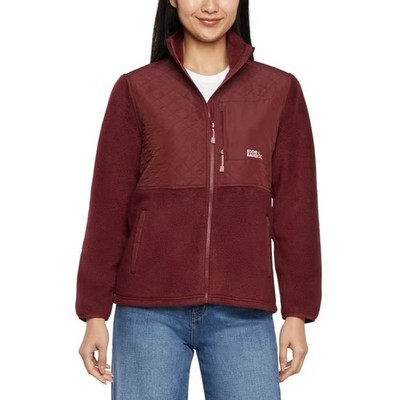 Eddie Bauer Women's Jacket Large Mixed Media Fleece Red New In Sealed Package 