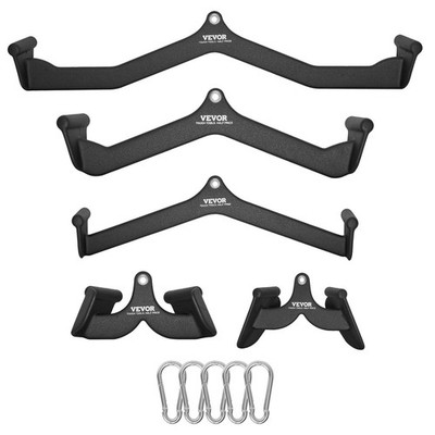 LAT Pulldown Attachments, Cable Machine Rowing T-bar V-bar 5 Set, Tricep Pull Do