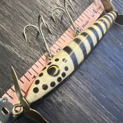 Leurre De Pêche Vintage Eger Bait Co DILLINGER - 4 Pouces, Bois, Surface/sous-sol
