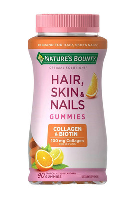 Nature's Bounty Hair Skin and Nails with Collagen and Biotin, Women's 90 Gummies