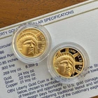 2x 1986-W State of Liberty $5 Gold Five Dollar Proof Commemorative Coins