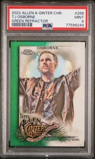 2022 TOPPS ALLEN & GINTER CHROME GREEN REFRACTOR #266 TJ OSBORNE 35/99 PSA 9