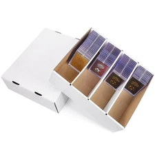 Prudiut Trading Card Storage Box 4 Row Cardboard Card Storage Boxes Organizer...