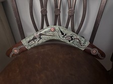 Autentico Boomerang australiano DIPINTO A MANO decorazione artistica aborigena  