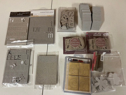 Raw Unfinished Chipboard Letters & Shapes - Complete & Incomplete set SEE PHOTOS