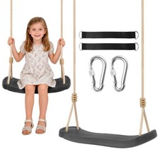 Heavy Duty Kids Tree Swing w/Straps Carabiners, Indoor/Outdoor 264lb Black