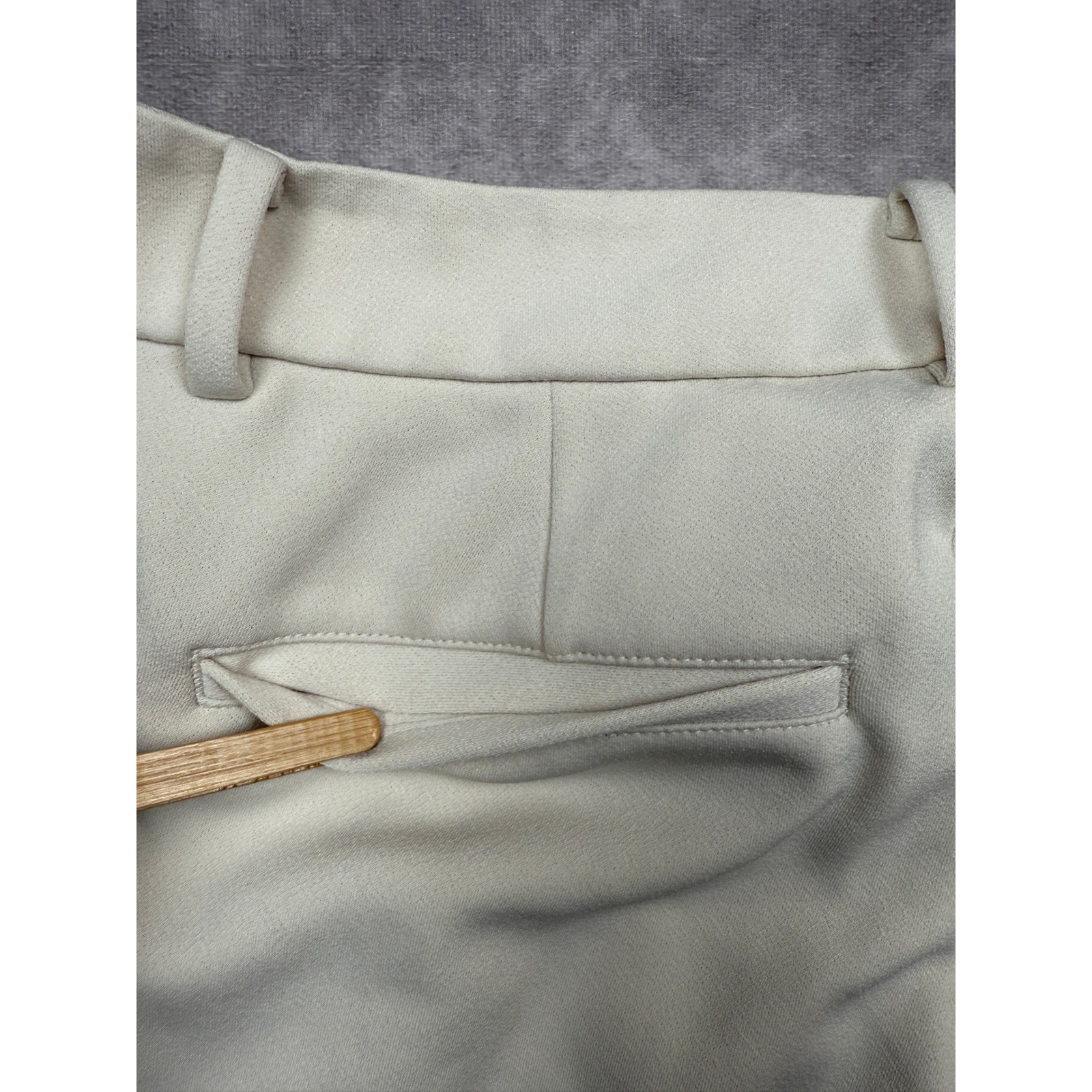 NWT CUTS Essential Pant Womens 8 Beige Bisque Pleated Wide Leg Trousers Stretch thumbnail 11