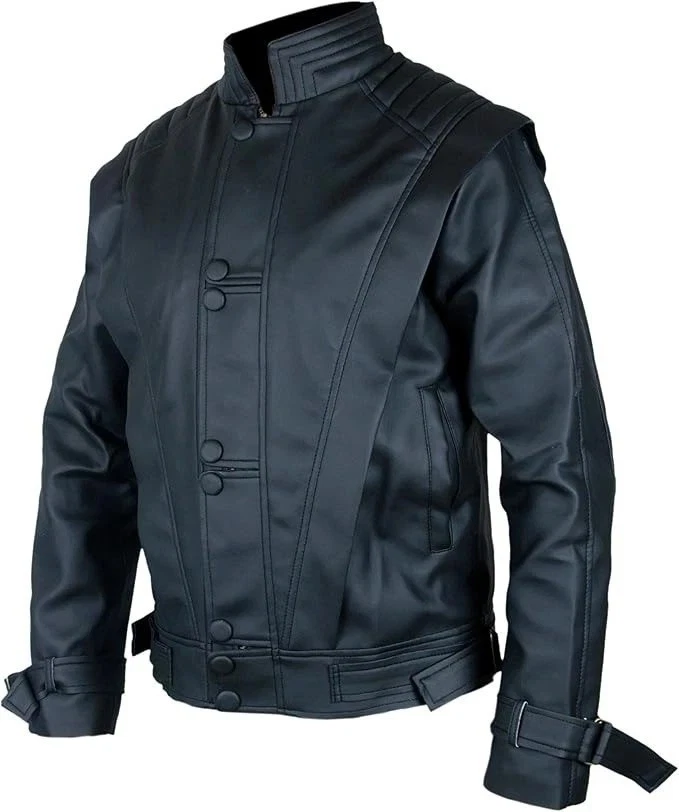 Men’s Michael Jackson Thriller Jacket Black Real Leather Retro Biker Party Style