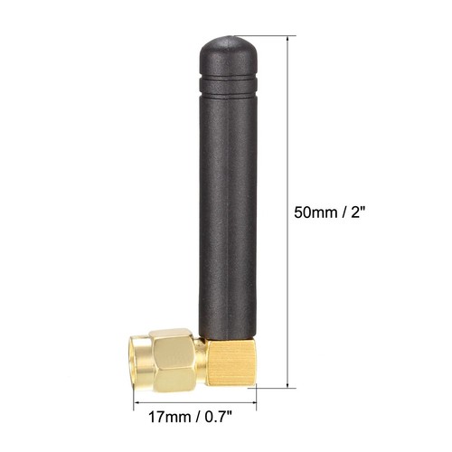 2dBi 2.4/5.8GHz SMA Male 50mm Antenna BLUETOOTH Right Angle Elbow - Zdjęcie 2 z 3