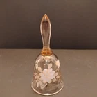 Vintage Fenton Hand Painted Floral Pink Bell Painted Flowers Signed