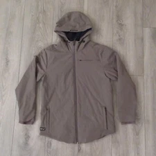 Bylt Jacket Mens Large Beige Drop Cut Puffer Outdoor Casual Full Zip Hooded