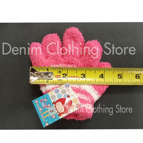 12 Pairs Girl's Kids Striped Fuzzy Cozy Fluffy Warm Magic Winter Gloves Lot - Picture 6 of 9