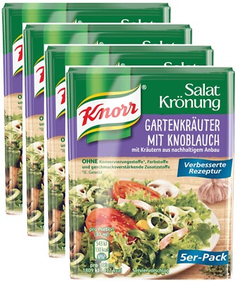 Knorr Salatkrönung Gartenkräuter Knoblauch Salatdressing 4 Packungen je 5 Beutel