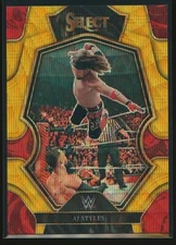 AJ Styles 2023 Panini Select WWE Premier Level Gold Wave Prizm #127 10/10