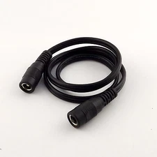 2ft DC Power CCTV 5.5x 2.1mm Female to Female Jack Adapter Extension Cable 18AWG